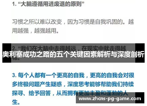 奥利塞成功之路的五个关键因素解析与深度剖析